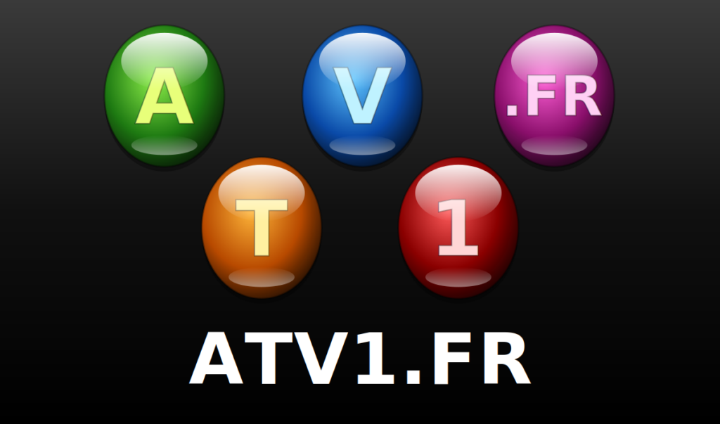 Logo ATV1.FR à cinq bulles colorées, identité visuelle de la web TV en direct de Pont-Saint-Esprit