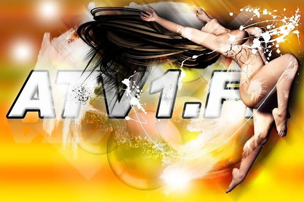Bannière ATV1.FR, habillage d'antenne de la web TV en direct, années 2008-2010